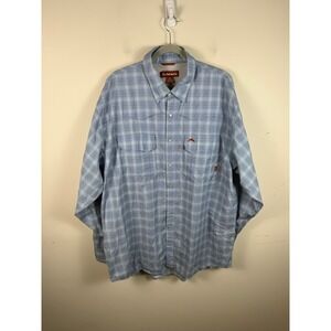 Simms Light Blue Plaid Button-Down Casual Shirt